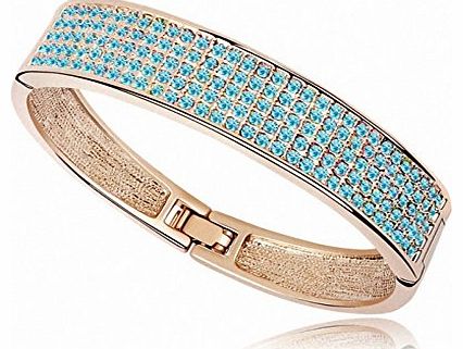 TAOTAOHAS-Crystal TTH Child Swarovski Elements Crystal Bangle Bracelet [Colorful Time, Aquamarine ] 18KGP Rhinestone